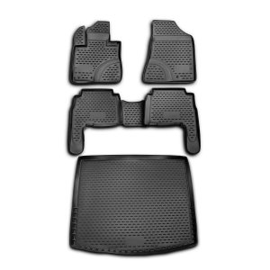 KIA SORENTO 3D Floor-Trunk Mats - Omac - SUV KIT - Black - '11-'13